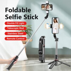 Foldable Selfie Stick Tripod with Fill Light